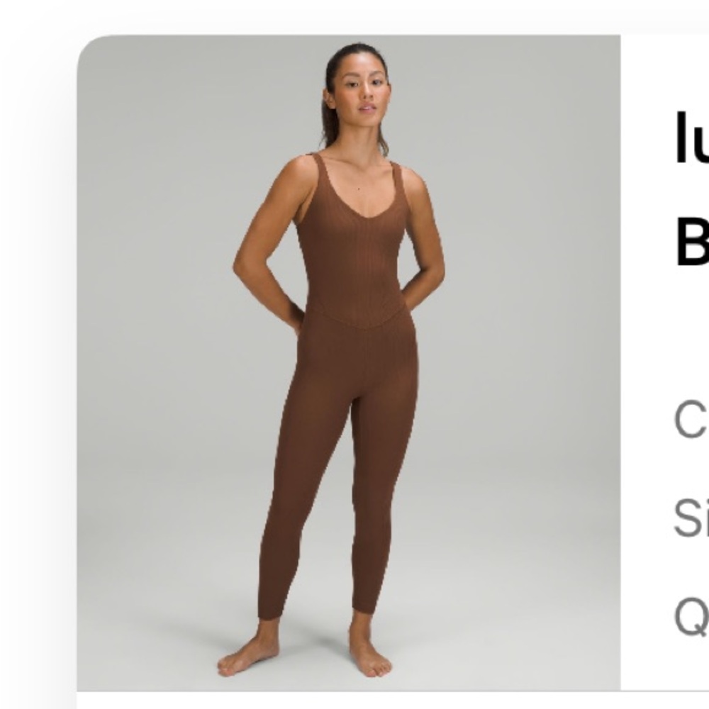 Lululemon align ribbed bodysuit 25”